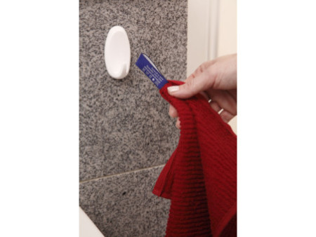 tesa Powerstrips Crochet adhésif SMALL, ovale, chromé