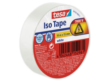 tesa Ruban isolant ISO TAPE, 15 mm x 10 mm, blanc