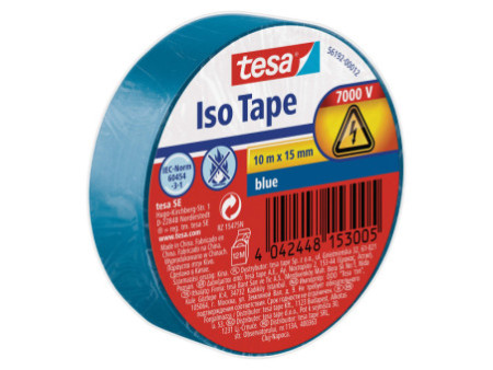 tesa Ruban isolant ISO TAPE, 15 mm x 10 m, bleu
