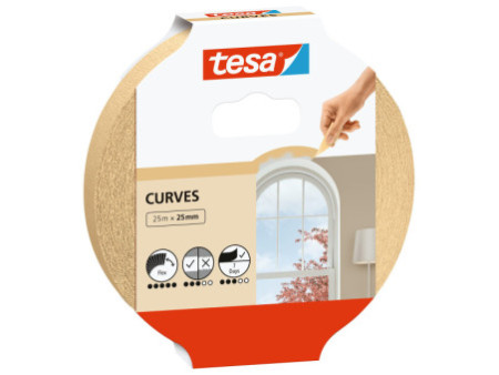 tesa Ruban de masquage crêpé pour peintre, beige