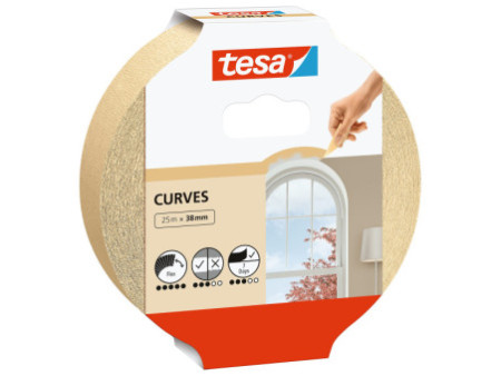 tesa Ruban de masquage crêpé pour peintre, beige