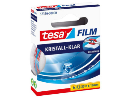 tesa Film Ruban adhésif, 15 mm x 33 m, transparent