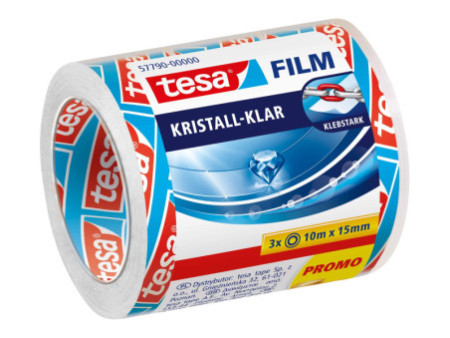 tesa Film Ruban adhésif, PACK ÉCO!, 15 mm x 10m, transparent