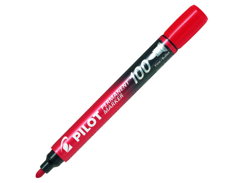 PILOT Marqueur permanent 100, pointe ogive, rouge