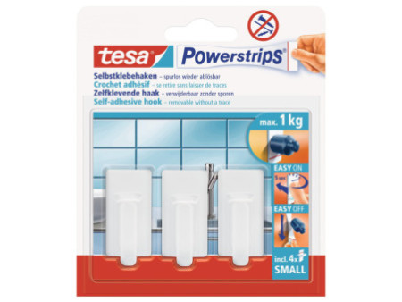 tesa Powerstrips Crochet adhésif SMALL classic, blanc