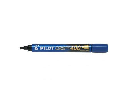 PILOT Marqueur permanent 400, pointe biseautée, bleu