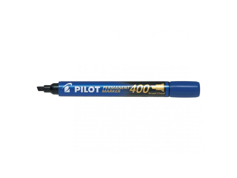 PILOT Marqueur permanent 400, pointe biseautée, bleu