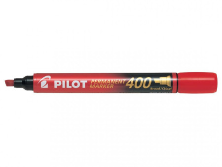 PILOT Marqueur permanent 400, pointe biseautée, rouge