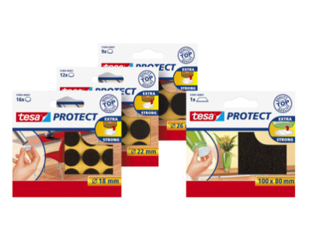 tesa Protect Patin en feutrine, 100 x 80 mm, marron