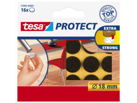 tesa Protect Patin en feutrine, diamètre: 18 mm, marron