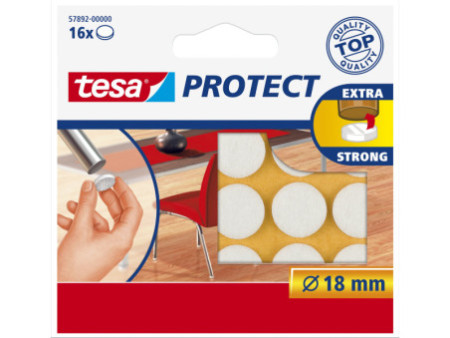 tesa Protect Patin en feutrine, diamètre: 18 mm, blanc