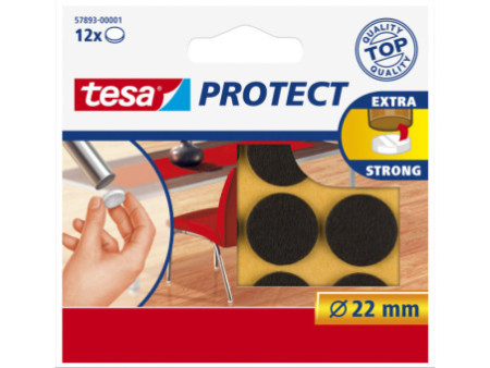 tesa Protect Patin en feutrine, diamètre: 22 mm, marron