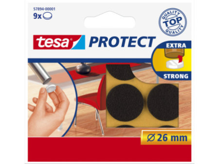 tesa Protect Patin en feutrine, diamètre: 26 mm, marron