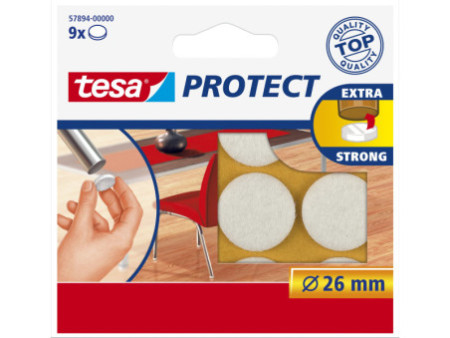 tesa Protect Patin en feutrine, diamètre: 26 mm, blanc