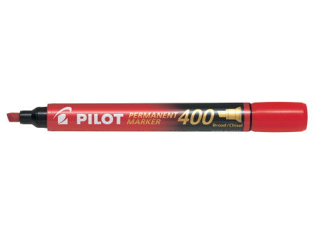 PILOT Marqueur permanent 400, pointe biseauté, étui de 4