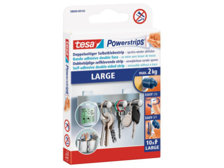 tesa Powerstrips LARGE, fixe des objets jusqu'à 2,0 kg