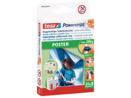 tesa Powerstrips POSTER, maintien maximal 0,2 kg