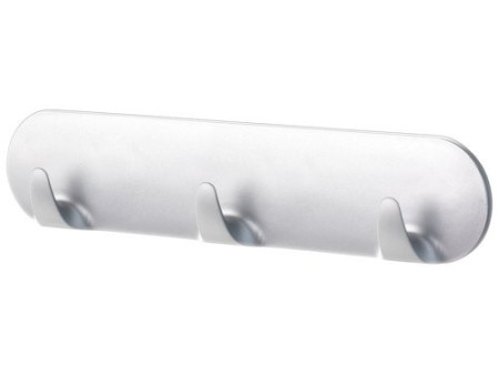tesa Powerstrips Bande adhésive à 3 crochets, chromé