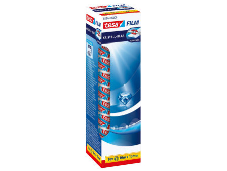 tesa Film Ruban adhésif pack de 10,15 mm x 10 m, transparent