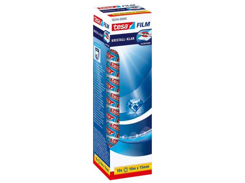 tesa Film Ruban adhésif pack de 10,15 mm x 10 m, transparent