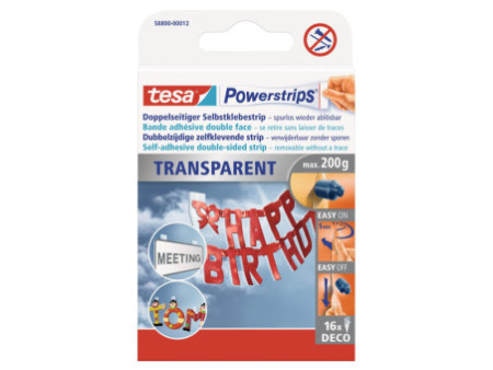 tesa Powerstrips DECO, fixation: maxi 0,2 kg, transparent