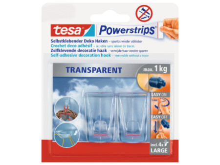 tesa Powerstrips CROCHET DECO adhésif XL, pour max. 1 kg