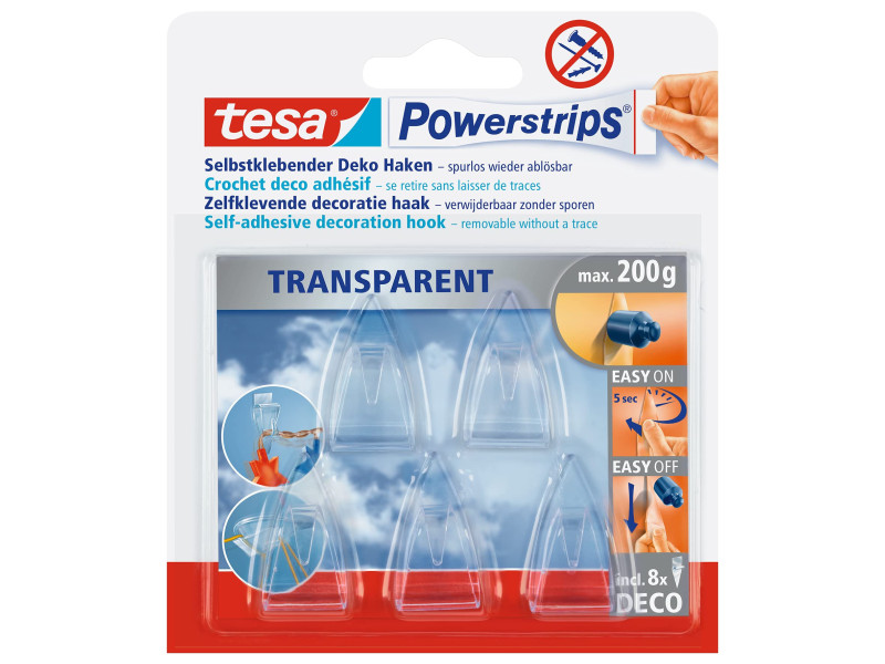 tesa powerstrips CROCHET DECO adhésif, pour max. 0,2 kg