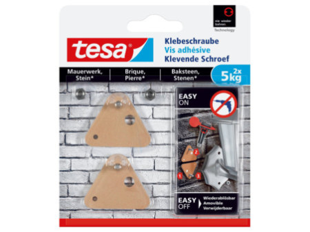 tesa Vis adhésive pour brique, triangulaire, 5,0 kg