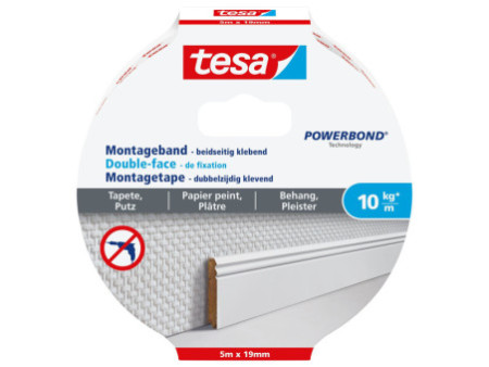 tesa Adhésif double face de montage Powerbond, papier peint