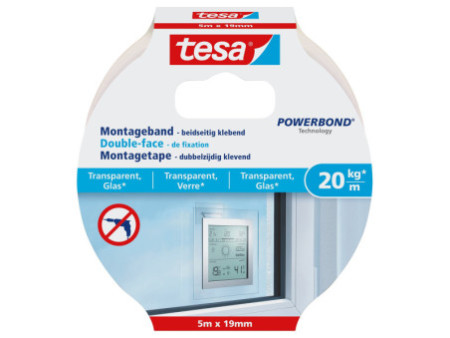 tesa Adhésif double face de montage Powerbond pour verre