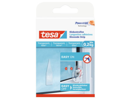 tesa Powerstrips Languettes adhésives pour surfaces en verre