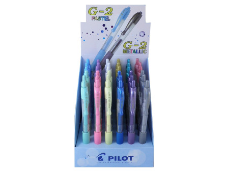 PILOT Stylo à encre gel G2 07 PASTEL, présentoir de 60