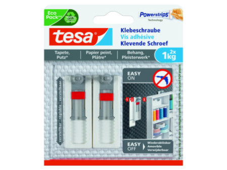 tesa Powerstrips Vis adhésive pour papier peint/plâtre,