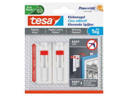 tesa Powerstrips Clou adhésif pour papier peint et plâtre