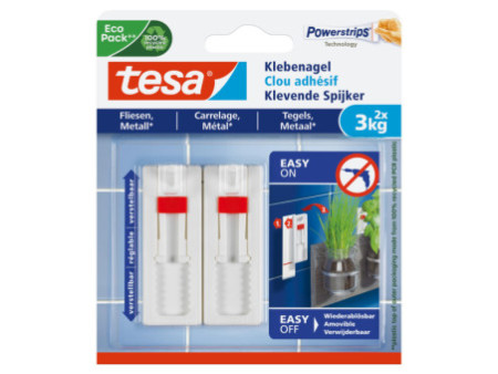 tesa Powerstrips Clou adhésif pour carrelage et métal, 3,0