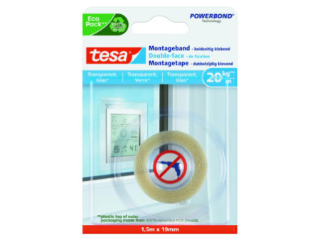 tesa Adhésif double face de montage Powerbond pour verre