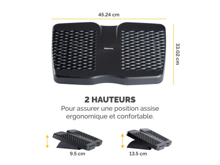 Fellowes Repose-pieds Refresh, en plastique, noir