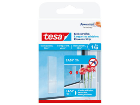 tesa Powerstrips Languettes adhésives pour surfaces en verre