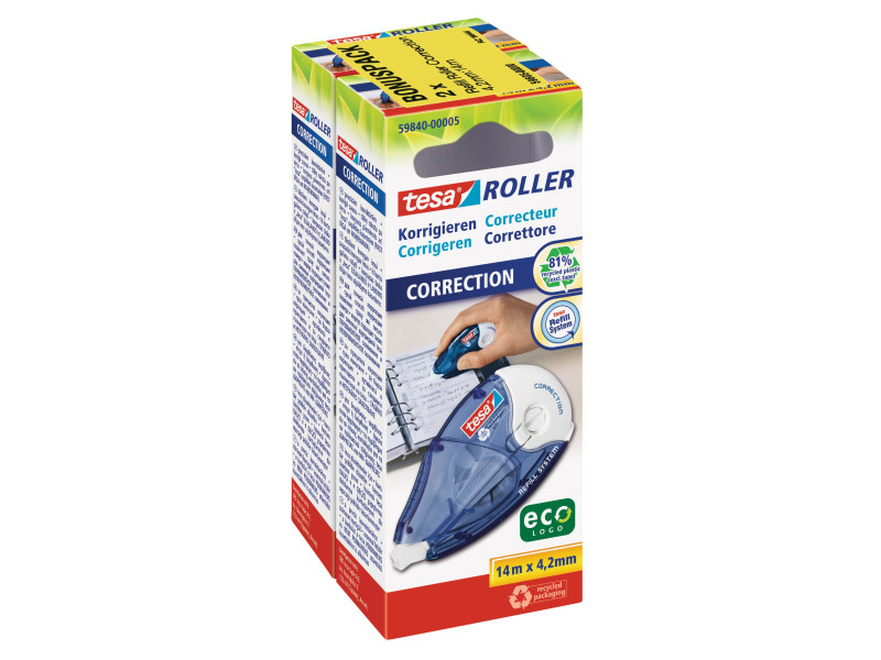 tesa ecoLogo Roller de correction rechargeable Correction