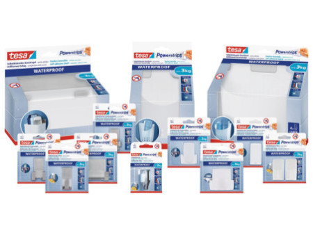 tesa Powerstrips Pastille adhésive LARGE WATERPROOF, blanc