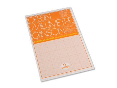 CANSON Bloc de papier millimétré, A3, 90 g/m2, bistre