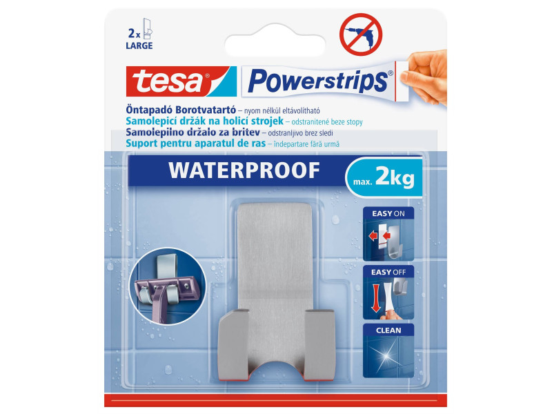 tesa Powerstrtips Support pour rasoirs 'WAVE' WATERPROOF