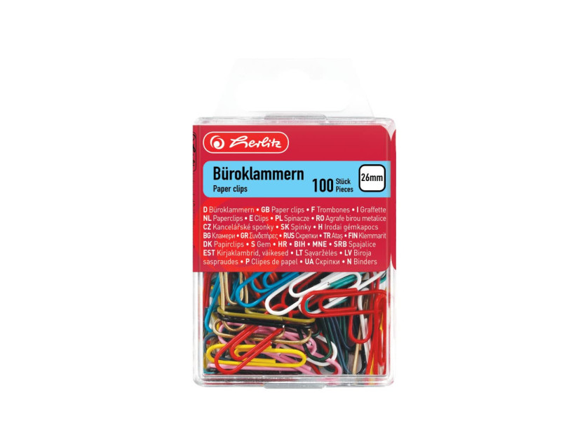 herlitz Trombones, en métal, revêtus de plastique, 26 mm