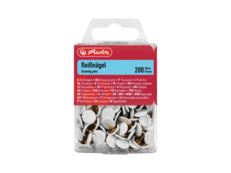 herlitz Punaises, diamètre: 9,5 mm, blanc