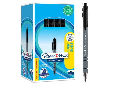 Paper:Mate Stylo à bille FlexGrip Ultra, Value pack, noir