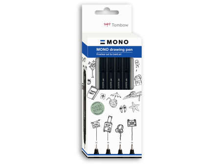 Tombow Feutre fin MONO drawing pen 'Bold Set', set de 4