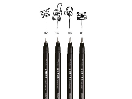 Tombow Feutre fin MONO drawing pen 'Bold Set', set de 4