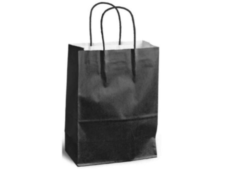 MAILmedia Sac en papier avec cordelette, 8,7 litres, noir