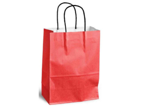 MAILmedia Sac en papier avec cordelette, 8,7 litres, rouge