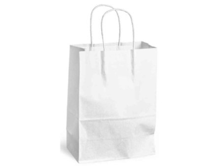 MAILmedia Sac en papier avec cordelette, 28,8 litres, blanc